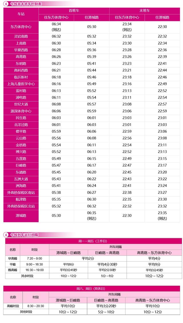 收藏！全网最新首末班车时刻表来了