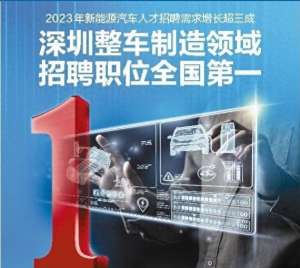 芜湖汽车招聘(2023年新能源汽车人才招聘需求增长超三成 深圳整车制造领域 招聘职位全国第一)