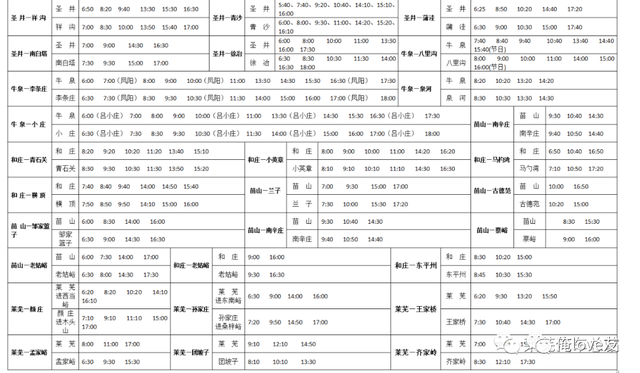 收藏！莱芜汽车站最新班次运行时刻表