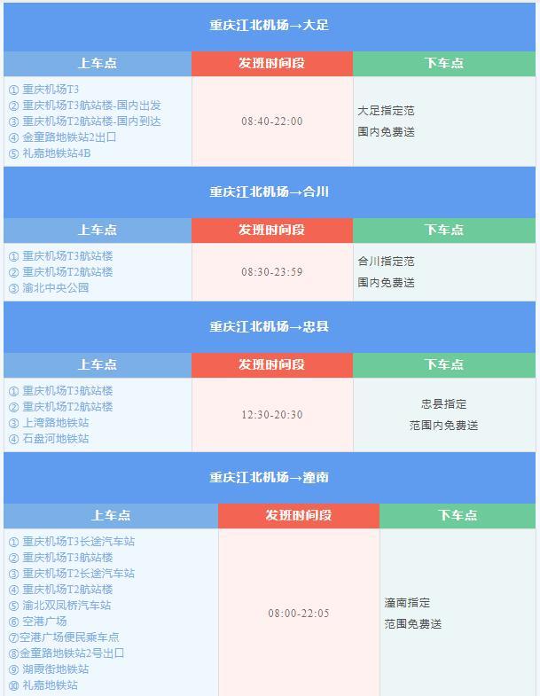 重庆江北机场T2T3长途汽车站乘车指南来了