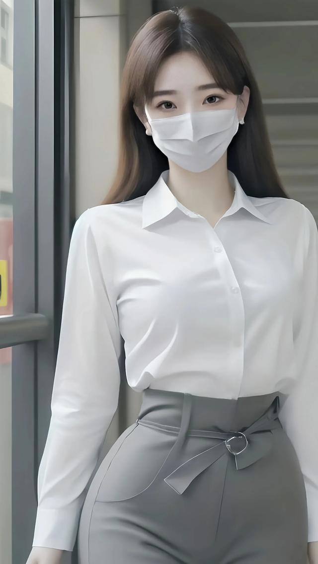 壁纸分享：口罩美女