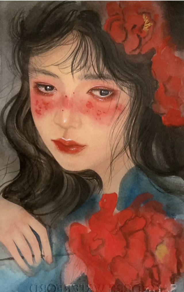 唯美头像：古风手绘少女插画，美艳绝伦，楚楚可人的美女