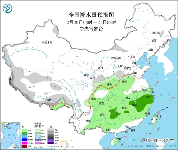 南方地区仍多阴雨天气 西北地区东部青藏高原等地有雨雪